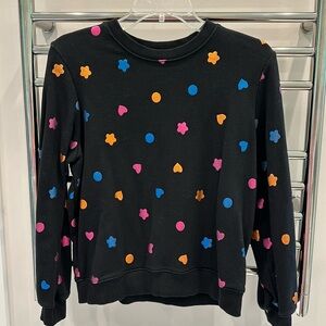 ban.do Black Sweatshirt with Pink, Blue & Orange Shapes